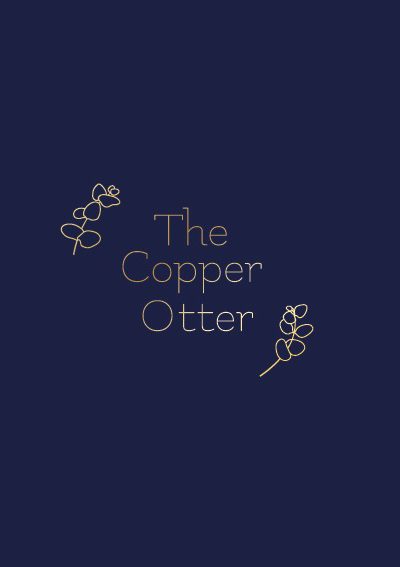 The Copper Otter Logo design Dainty Gold leaves