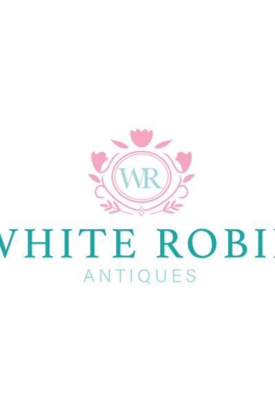 White Robin Antiques Logo pink Turquoise
