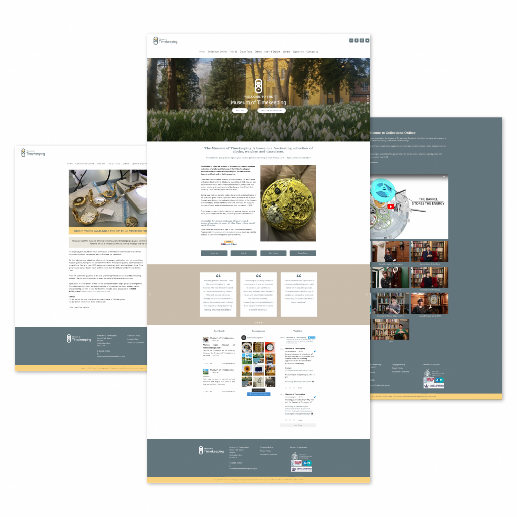 Website design and maintenance for the Museum of Timekeeping near Newark