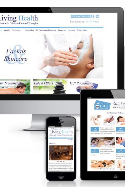 Web design for Living Health in Grantham