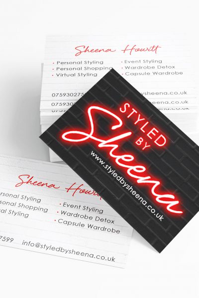 Styled by Sheena business card design and print