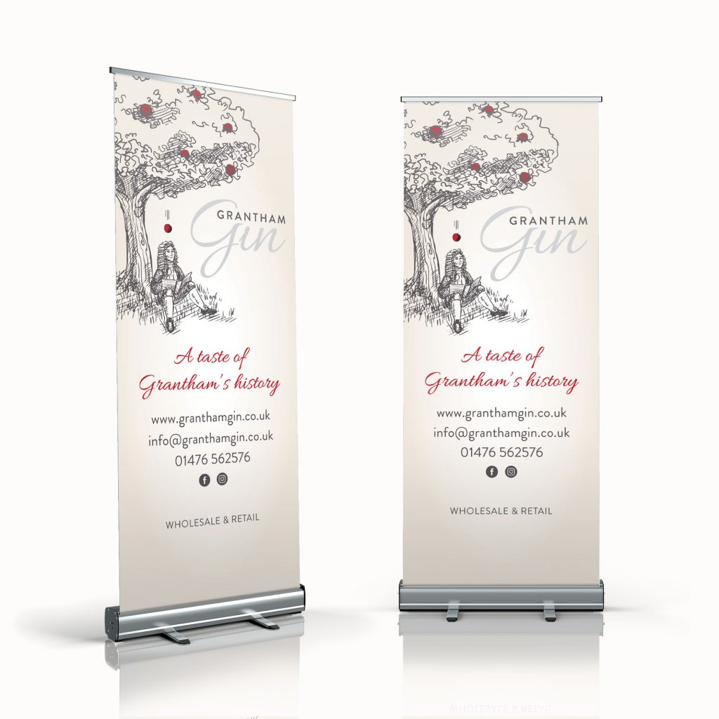 Grantham Gin roller banner design and print