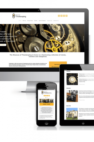 Web design for Museum of Timekeeping in Newark