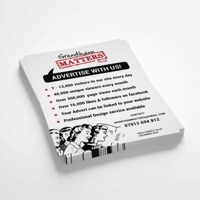 A6 Leaflet design for Grantham Matters