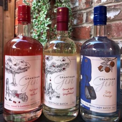 Grantham Gin Label Illustration and Logo Design