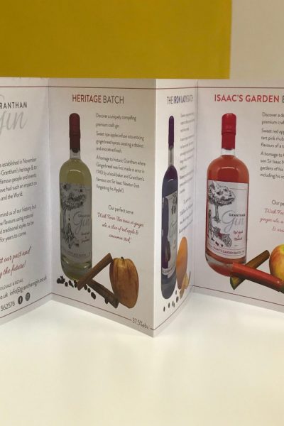 Grantham Gin Folded Leaflets