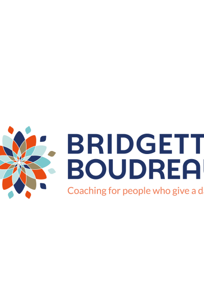 Bridgette Boudreau Mosaic flower Logo Design Orange blues