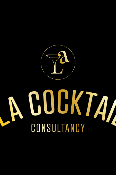 LA cocktail consultancy logo design gold on black