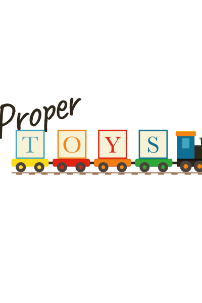 Proper toys Westgate gallery toys and art logo design wooden toy train with blocks