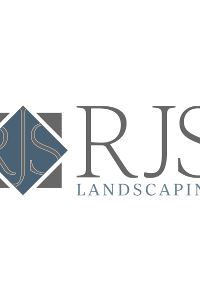 RJS Landscaping Newark Logo Design and Branding grey and blue