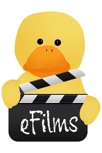 eFilms logo design yellow duck with clapper board