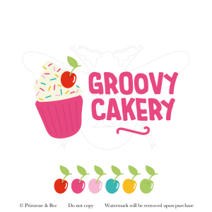Fun and colourful logo and brand kit for baker, cake maker