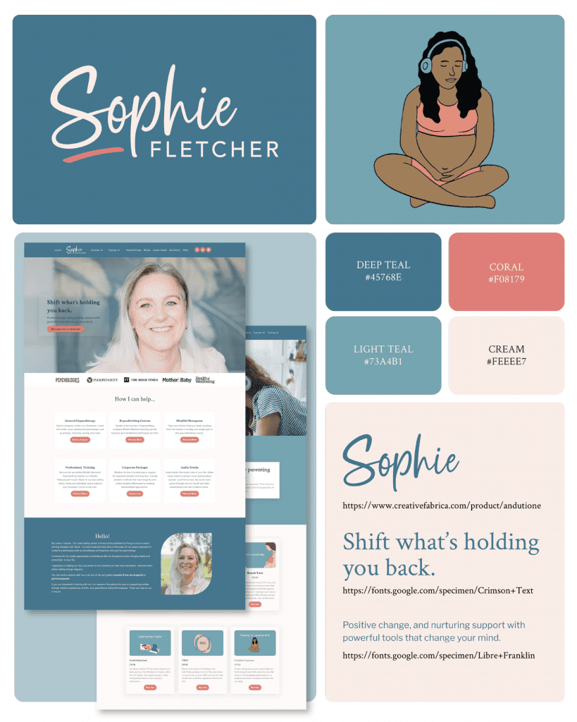 website and branding design for Sophie Fletcher